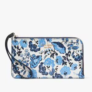 Kate Spade Lucy Vase Floral Medium L Zip Wristlet NWT